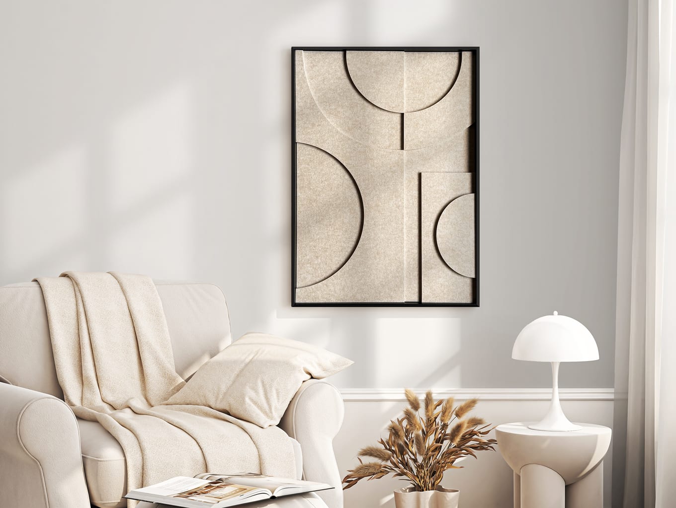 Arte mural de fieltro ideal para habitaciones acogedoras