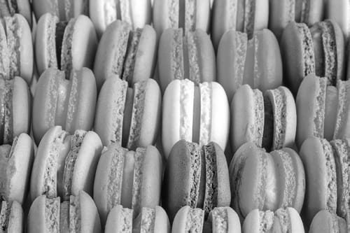 Macarons en blanco y negro