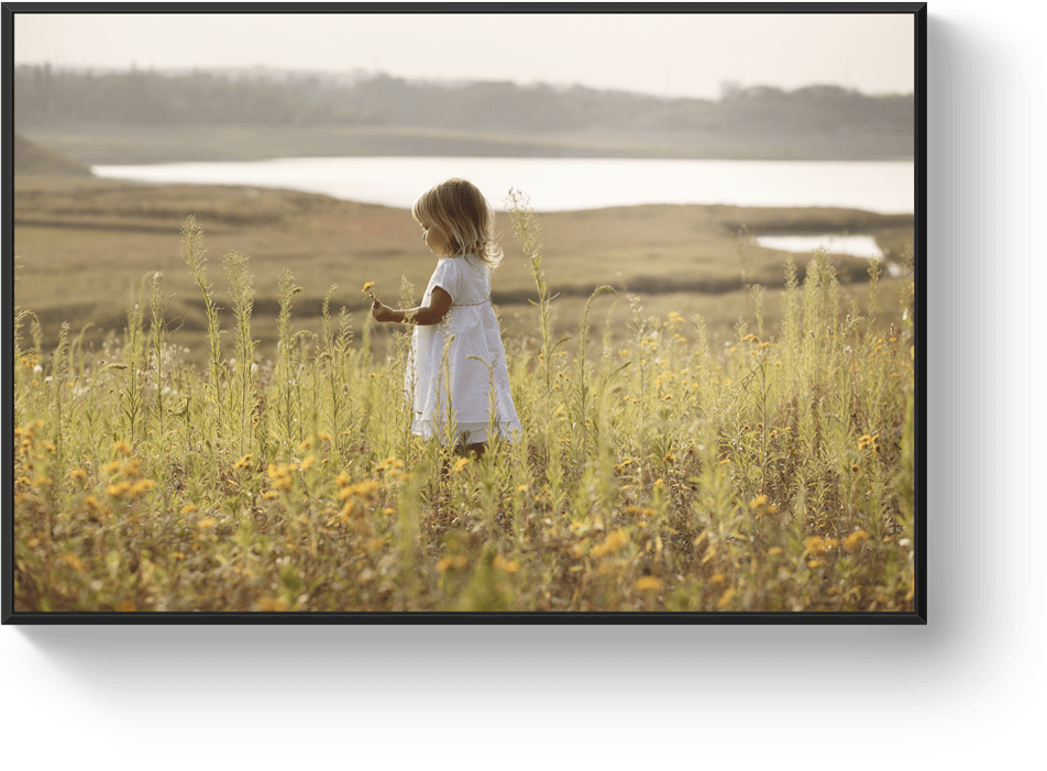 Photo on aluminium with black floating frame