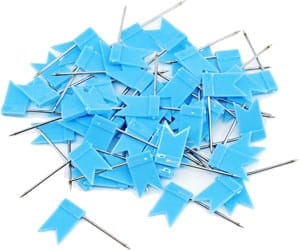 Chinchetas azules para mapas decorativos