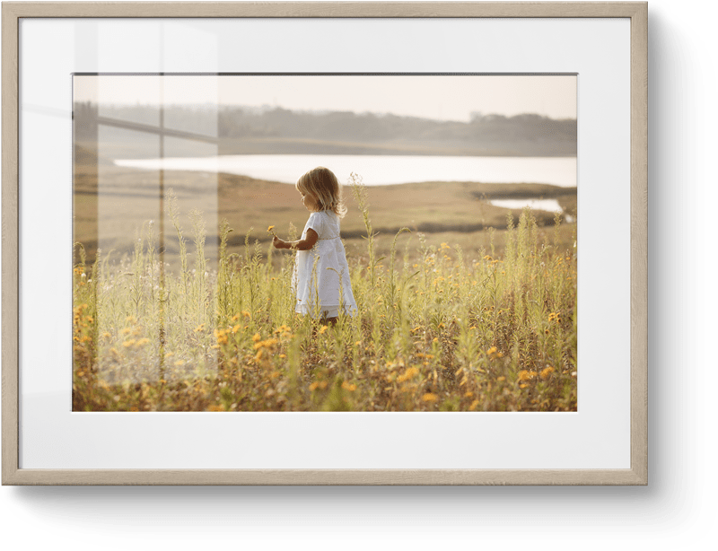 Photo in white wash oak frame