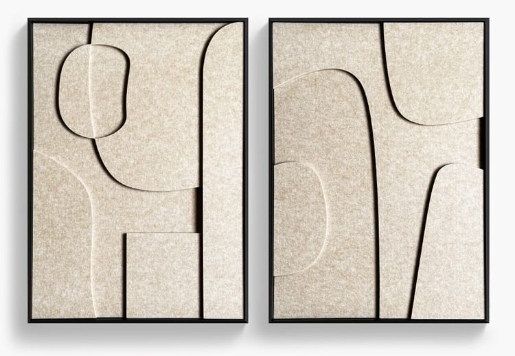 Arte en Fieltro, tendencia Japandi de 3 capas acústicas