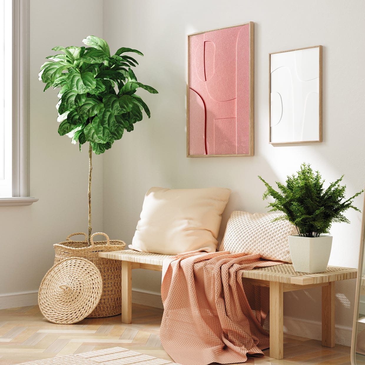 Two-panel acoustic Felt Art in the living room