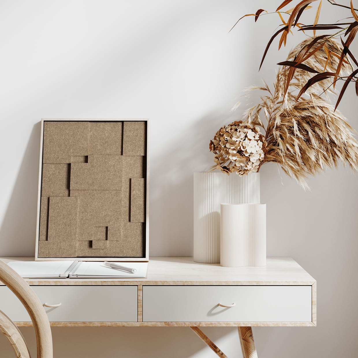 Diseño de fieltro artístico para interiores con estilo