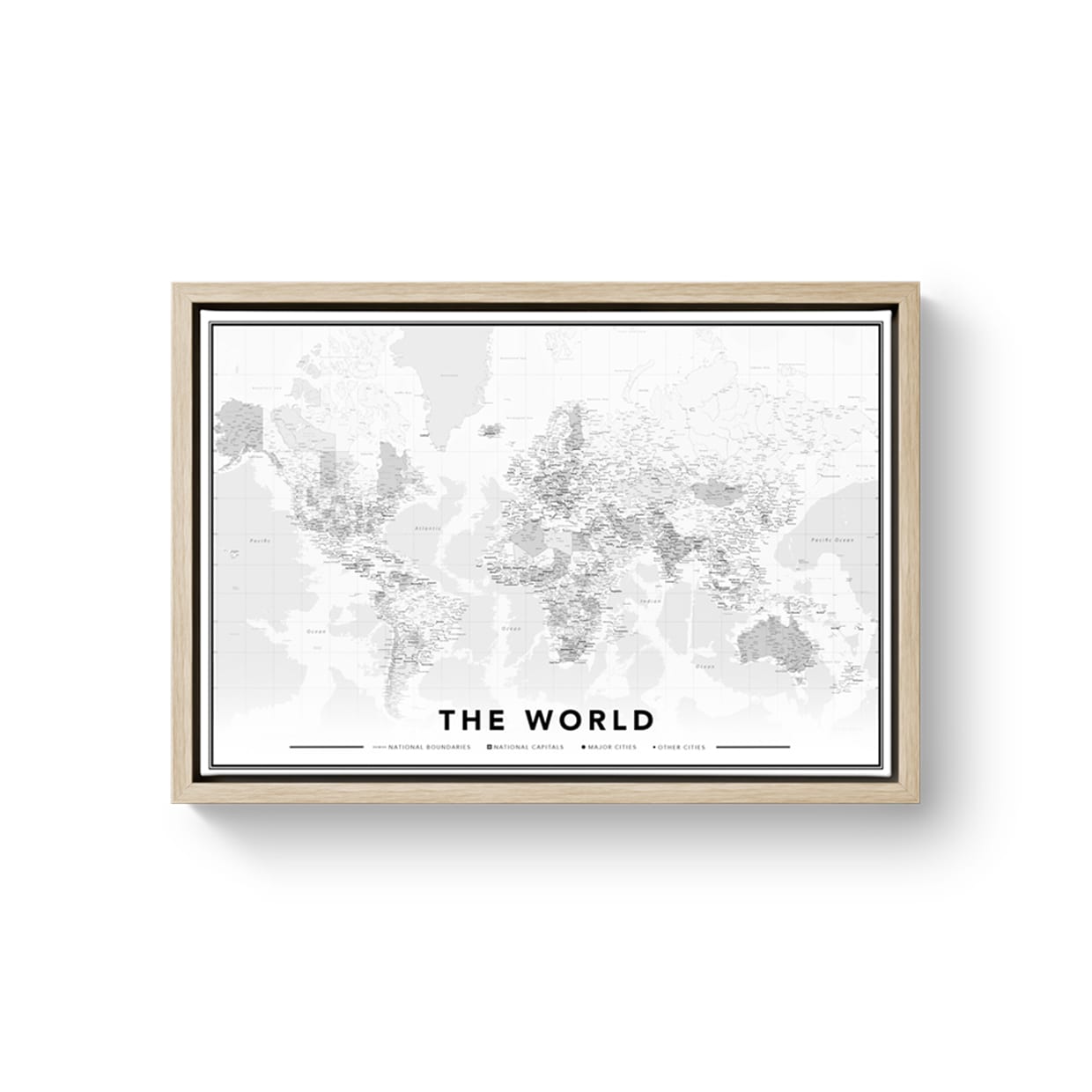 Impresión de mapa mundial en lienzo